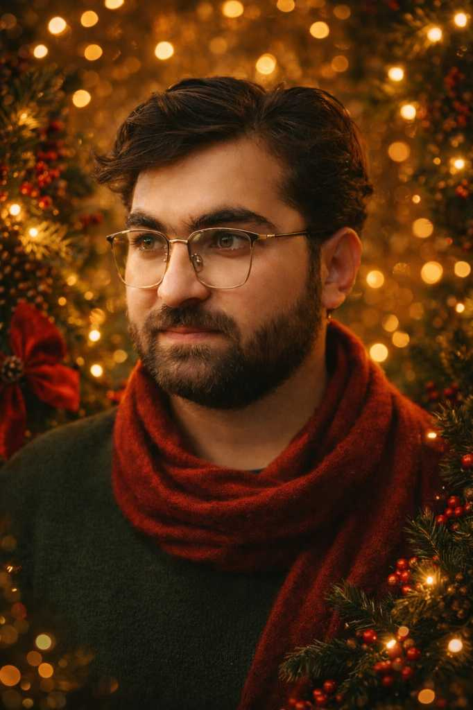 Timeless Holiday Portrait in Warm Golden Light