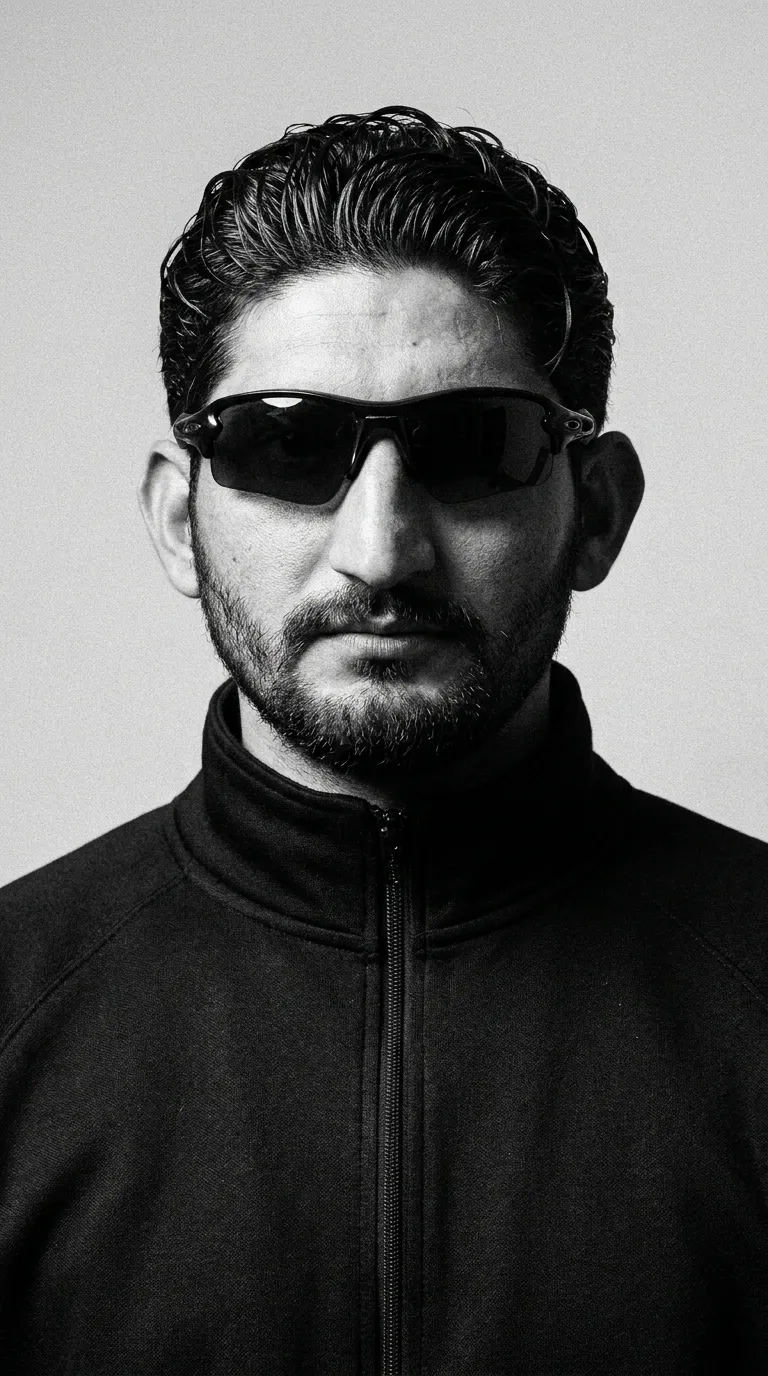 Slicked-Back Mono Portrait