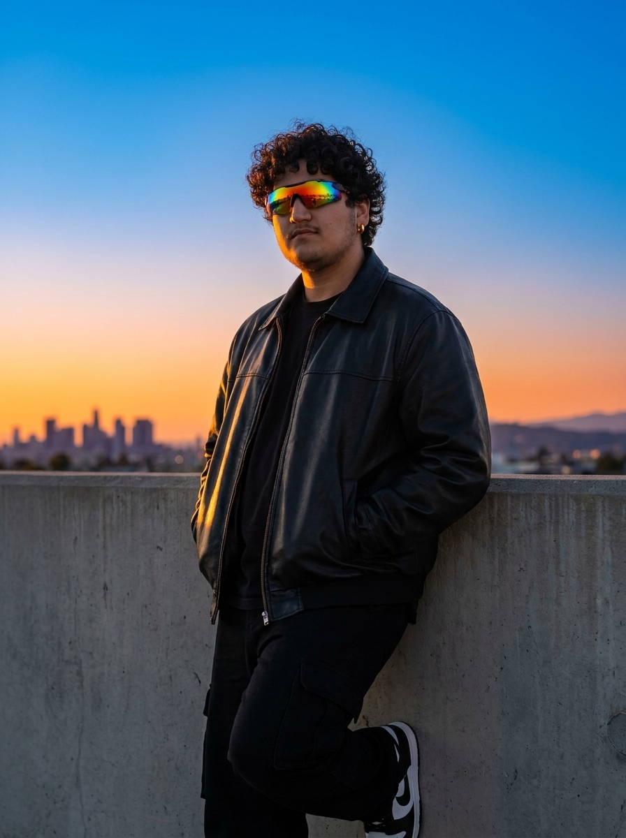 Sunset Mirror Sunglasses Portrait